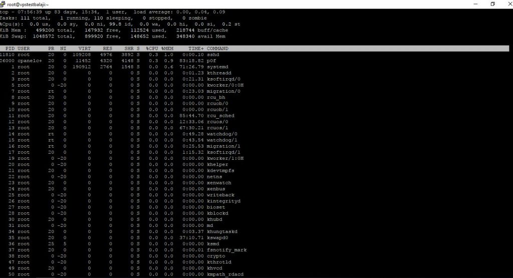 Top Process Management Commands in Linux. - Coimbatore Webhosting